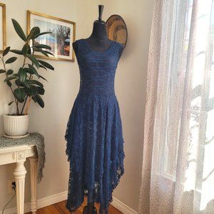 Blue lace dress, Free people, Size M